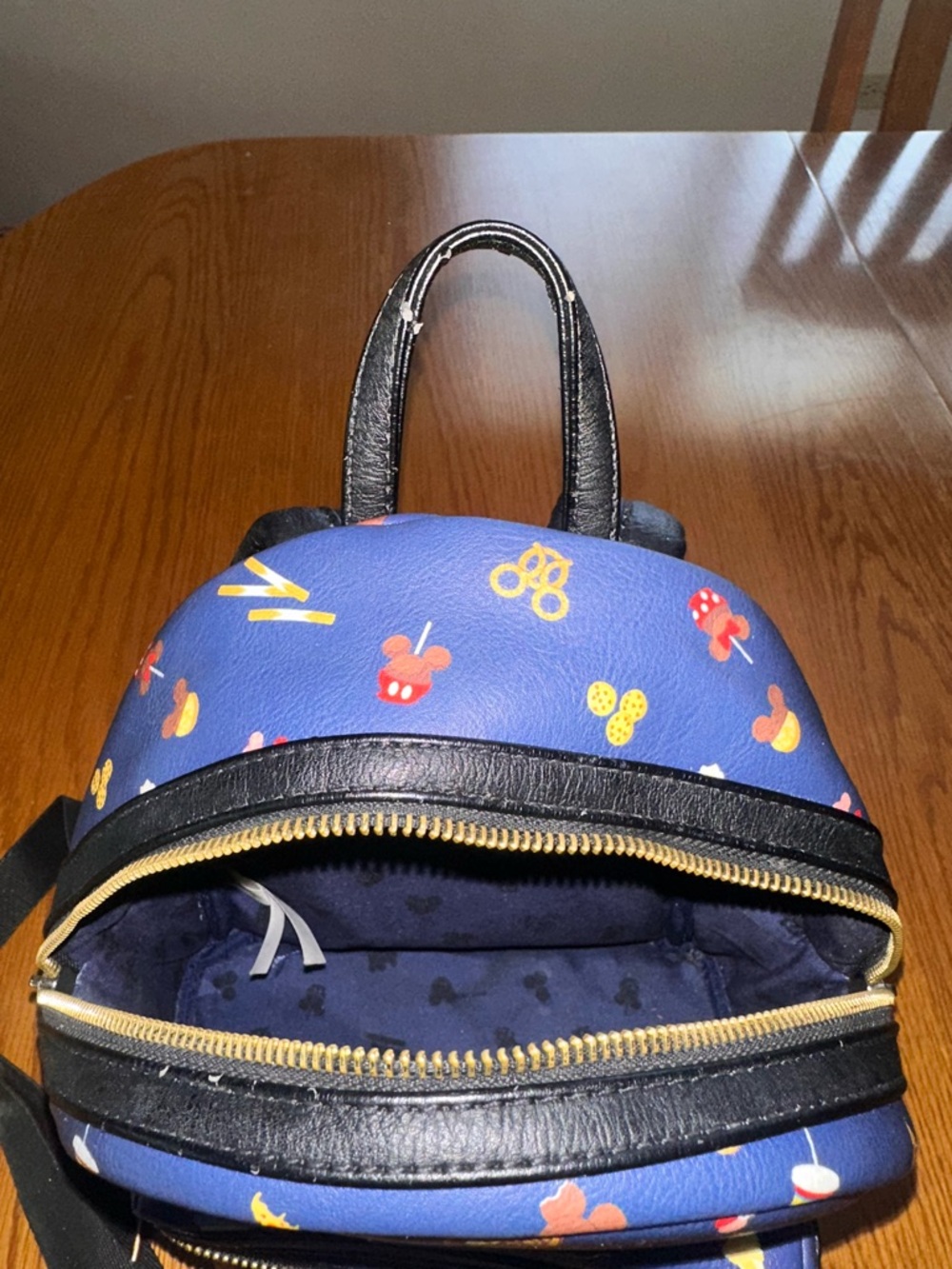 Loungefly Disney Parks Snacks Icons Navy Mini Backpack Used One Size Rare - Picture 8 of 15